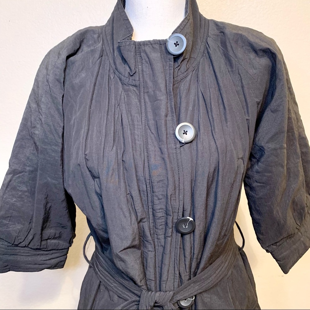 Vince Shimmering Sparkling Jacket Coat With 3/4 Sleeves Black Size XS - Picture 3 of 17